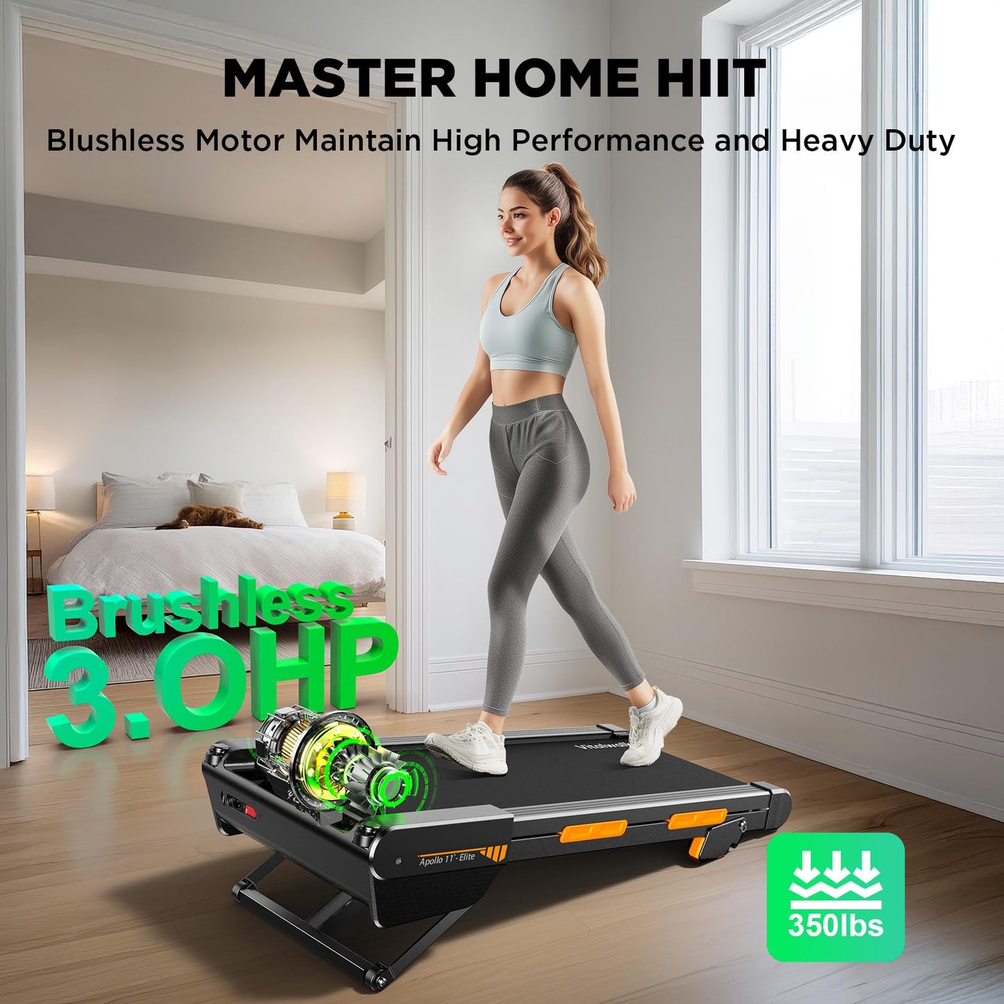 Vitalwalk Walking Pad with Incline 15% Auto Treadmills for Home Small Space