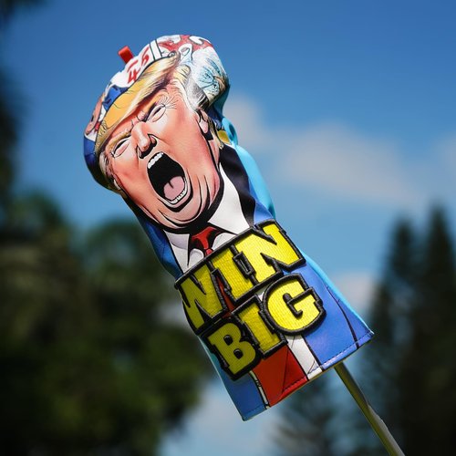 Big Crazy Win Big Golf Head Covers, Funny Driver Headcover, Premium Leather Golf Club Covers for Club Protective, Golf Gift Accessory for Man