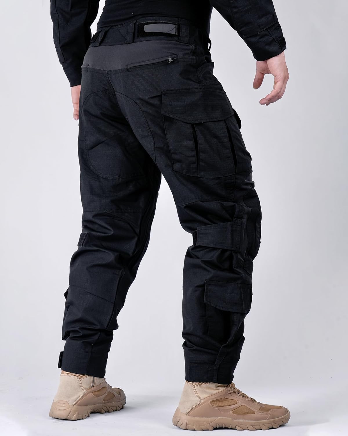 Skiennix Men's Tactical Pants - Waterproof Camo Cargo Pants with Knee Pads & 10 Pockets