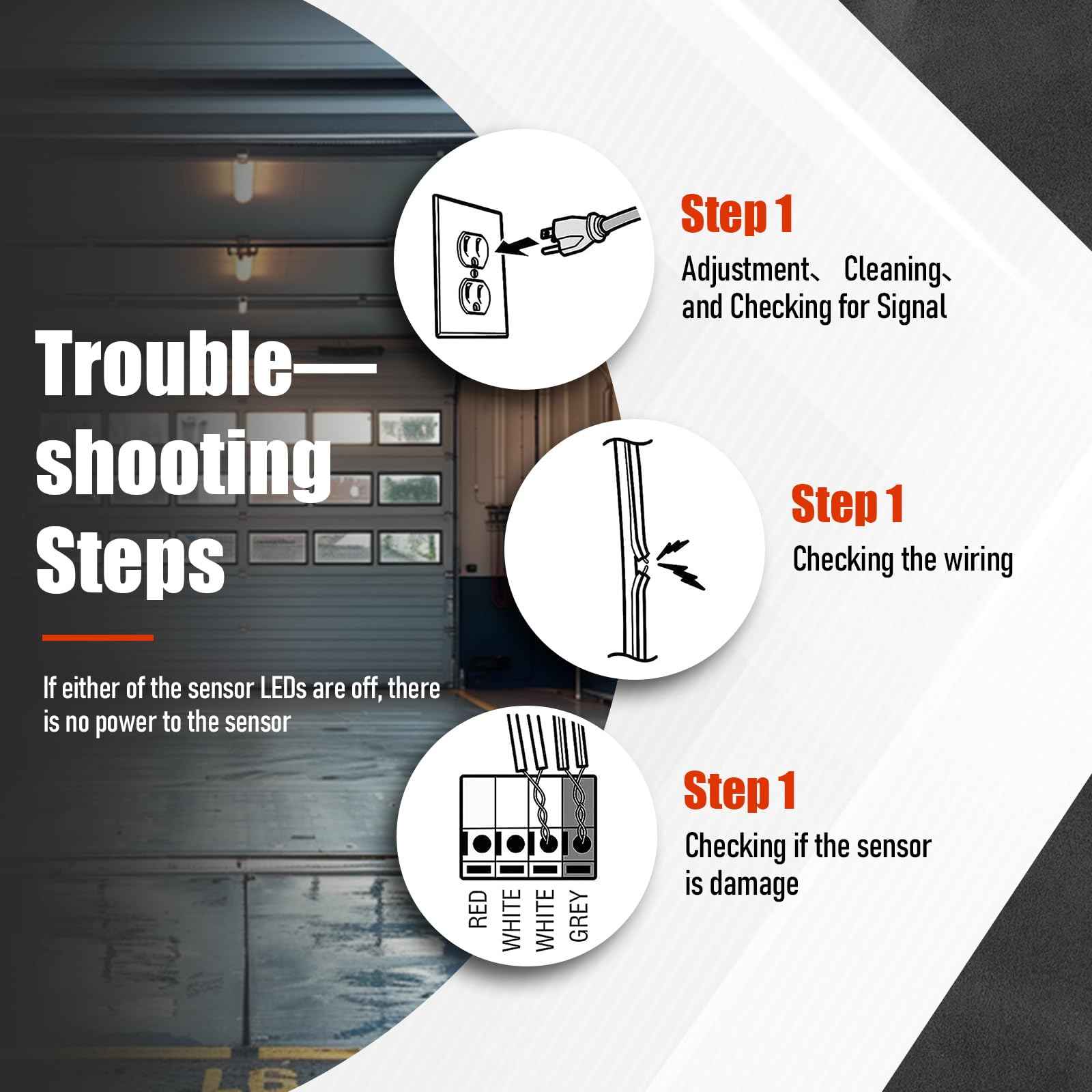 GSTB-R STB-BL Safety Sensors, Compatible with Genie/Overhead Garage Door Openers Made After 1993, Replacement for Genie/Overhead Garage Door Sensors, Item Includes Two Sensors (Receiving&Sending)
