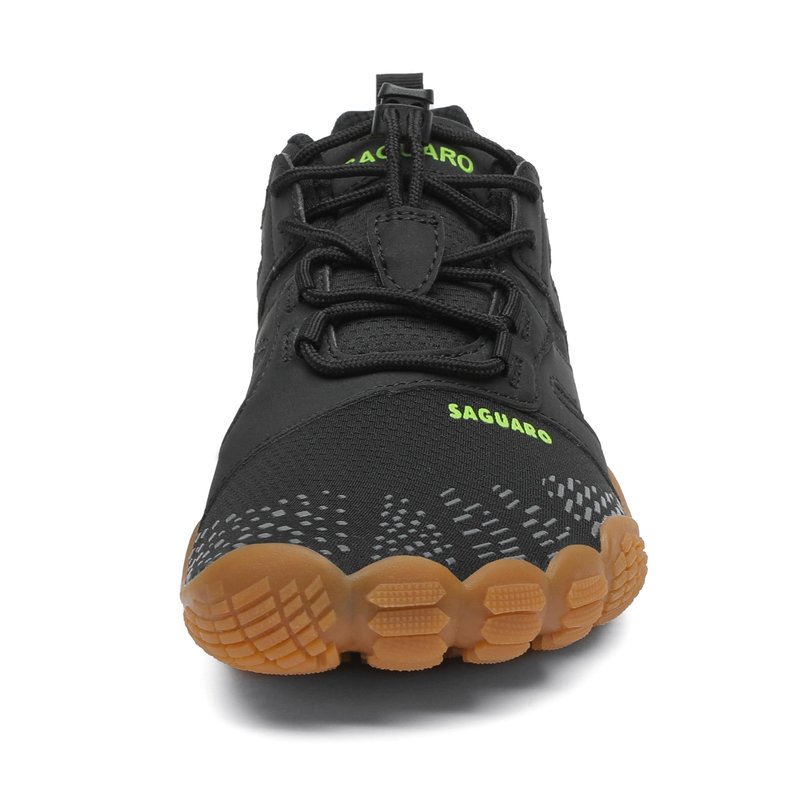 SAGUARO Barefoot Shoes for Men – Wide Toe Box Zero Drop Minimalist Shoes Trail Runner Sneakers Black Size 10.5
