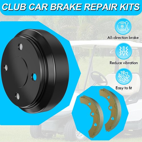 Enekerp Club Car Brake Repair Kits Fit Club Car DS 1995-UP and Precedent 2004-UP, Golf Cart Brake Drums/Hubs & Brake Shoes/Brake Pads & Brake Spring Kits, OEM Replace# 101791101 1018232-01 101816301
