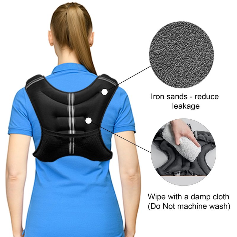 POWER GUIDANCE Weighted Vest for Men & Women with Reflective Stripes,Adjustable Workout Vest for Running, Jogging, Walking & Strength Training, Comfortable Rucking Weight Vest 15lb