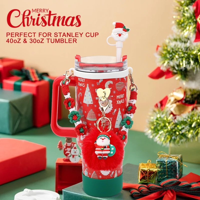 Stanley Cup Accessories Set Of 7 PCS, Designed For Stylish And Minimalist Decoration Of Stanley Cup, Easy To Carry And Protect, Black, 30 Oz 40 Oz, Water Bottle Carrier Set(Tumbler Not Included)