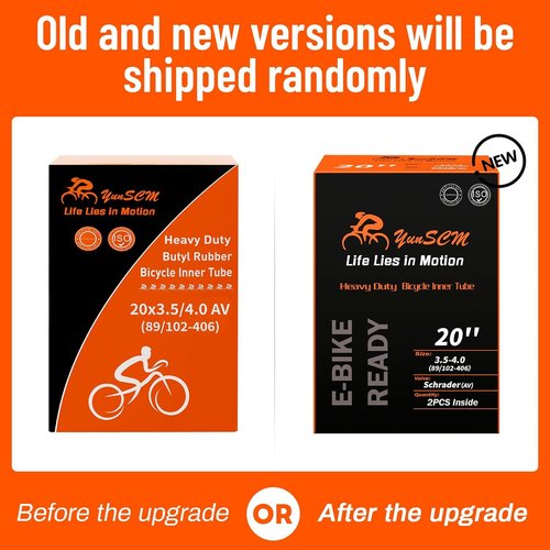 Heavy Duty E-Bike Tubes by [Brand Name] - 20x4.0 Schrader Valve Fat Tire Tubes | 2-Pack for Electric & Mountain Bikes