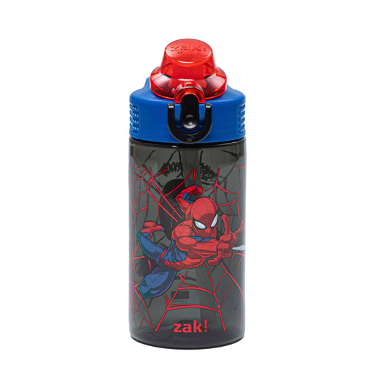 Zak Designs Marvel Spider-Man Sage 16oz Leak-Proof Straw Kids Water Bottle