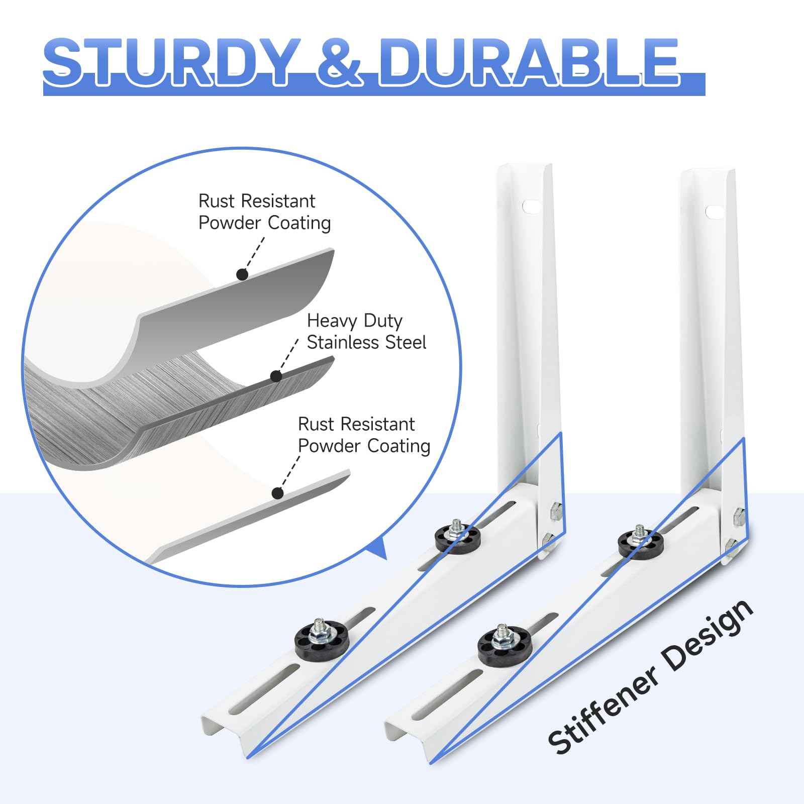 Mini Split Air Conditioner Wall Mounting Bracket, Heavy Duty Foldable Support Bracket for Outside AC Unit / Heat Pump Unit 7000-15000 BTU