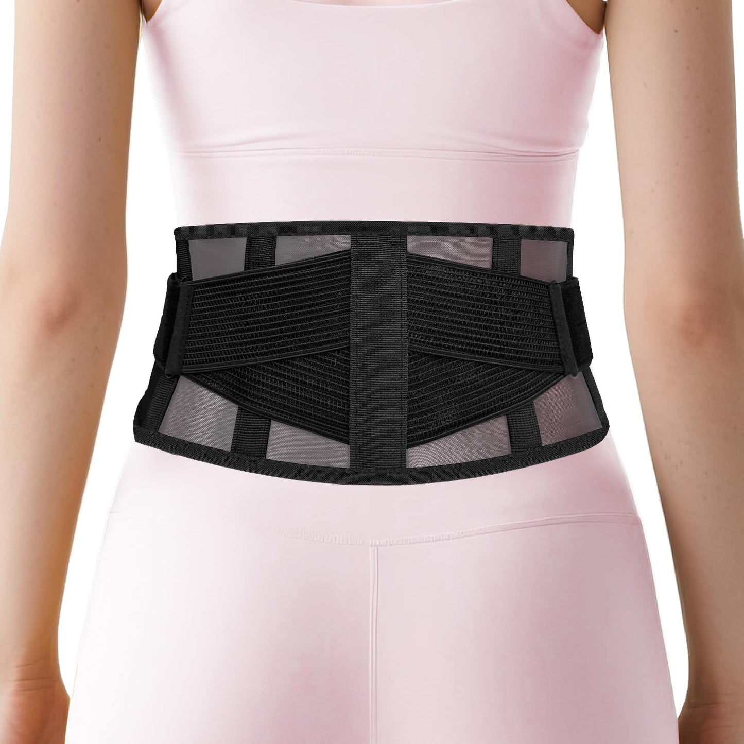 Skiennix Ultra Breathable Back Brace - Lightweight Adjustable Lumbar Support for Lower Back Pain | Comfortable Compression for Sciatica & Scoliosis