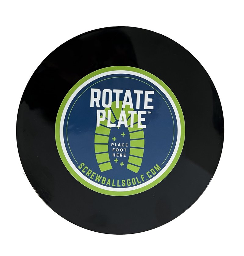 Rotate Plate Training Aid, 8 inches, Golf Swing Follow Through Tool from Screwballs Golf