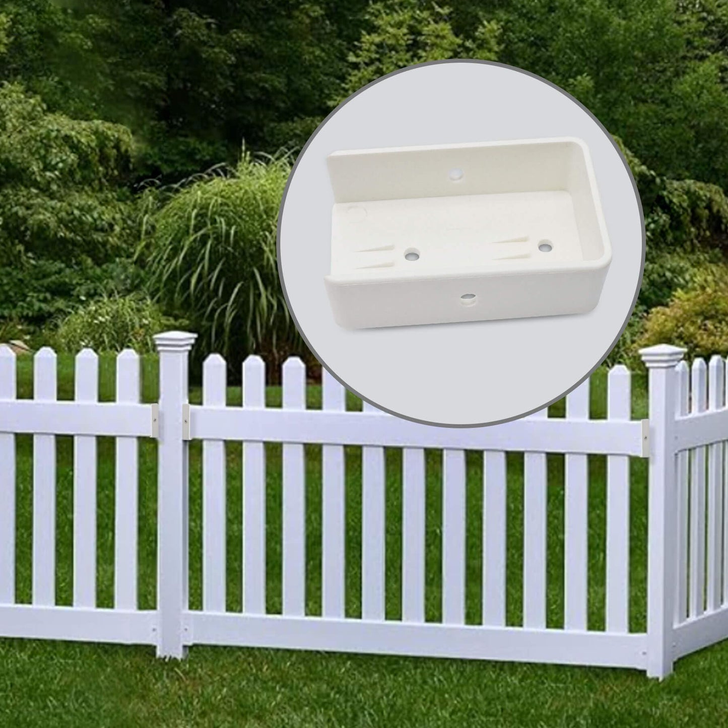 Aiwaiufu 2″ x 3.5″ Vinyl Fence Brackets, Slotted Handrail Bracket Kit with Screws for Decking Railing, Mount to Wall or Other Vertical Flat Surface, Pack of 4