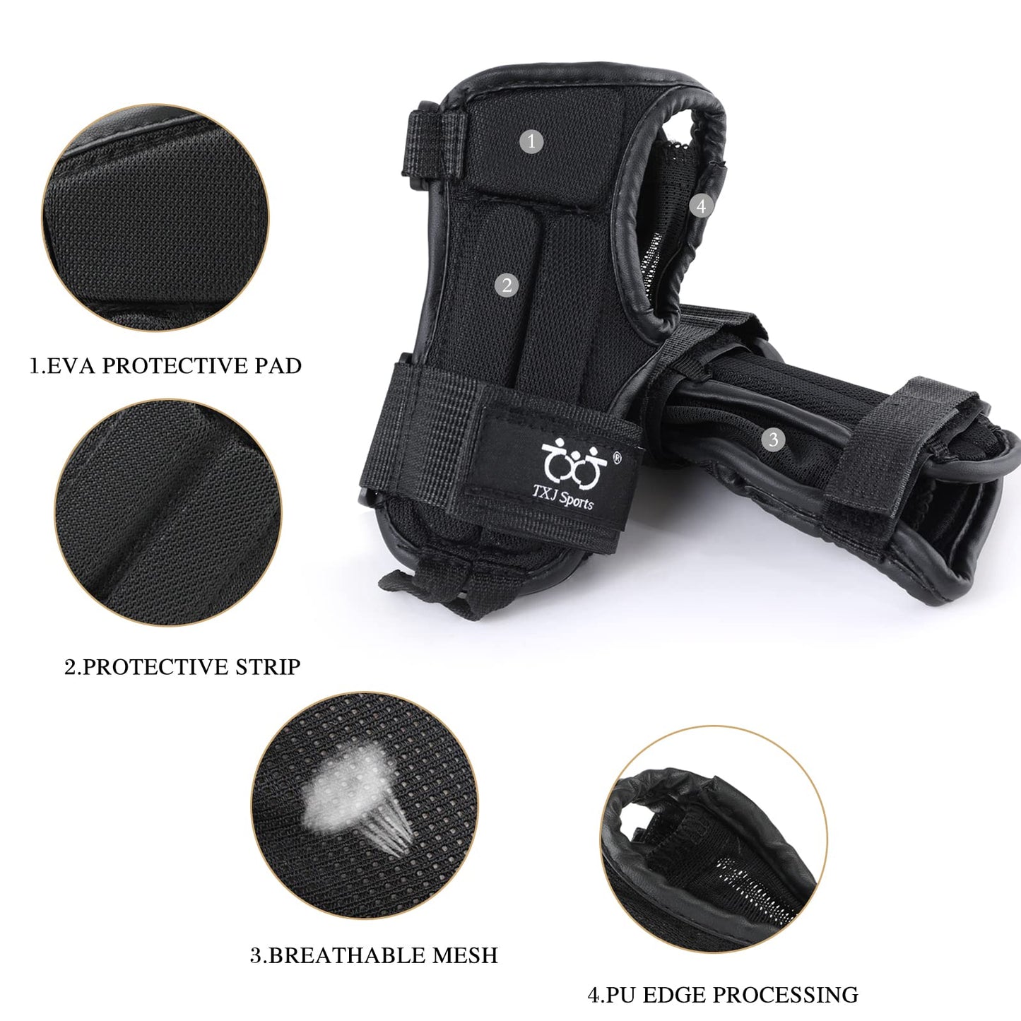 Wrist Guard, Wrist Support for Roller Skating Snowboarding Skateboarding , Protective Gear Wrist Brace for Adults/Kids/Youth (1 Pair)