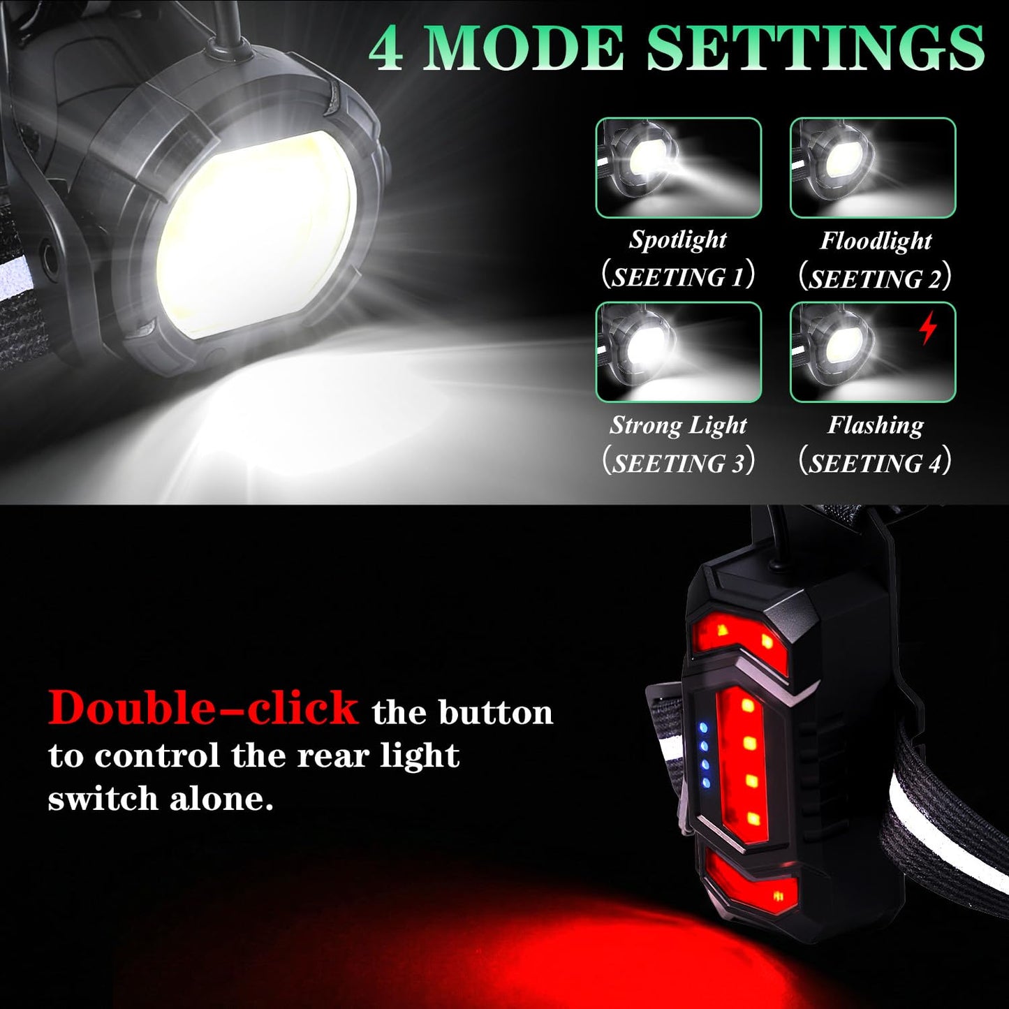Running Light for Runners, Light Up Vest with Rear Red Warning Light, Black