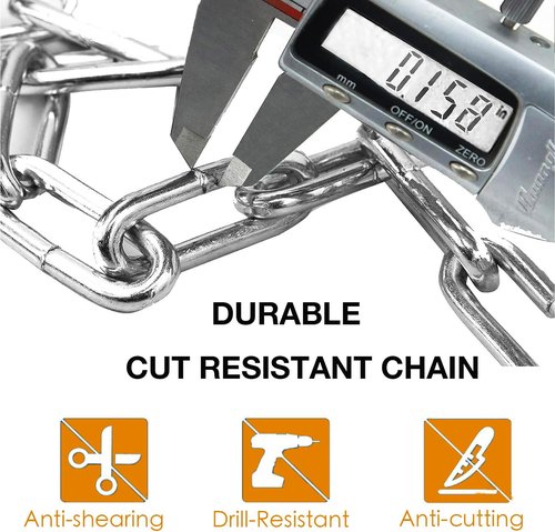 Heavy Duty Bike Lock Chain by [Brand Name] - 5-Digit Combination Anti-Theft Security | 3.2 Feet Long, Orange