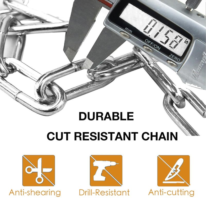 Rifarter Bike Lock Chain Heavy Duty, 5 Digit Combination Anti-Theft Bicycle Lock, 3.2 Feet Long Security Resettable Bike Locks for Road, Mountain Bike, Scooter, Motorcycle, Door, Gate, Fence, Orange