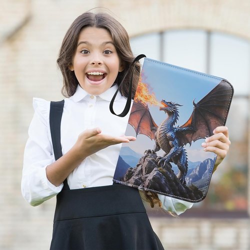 Charizard Trading Card Binder - Deluxe 9-Pocket Zipper Album with 50 Sleeves | Perfect for TCG & Sports Collectors
