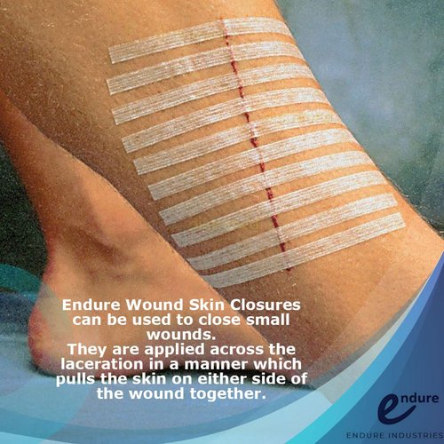 Endure Ind Wound Skin Closures, 5 on Each Sheet, 2 Sheets per Pouch, 5 Pouches per Box, 50 Total (1/4" x 4" Nude Tone)