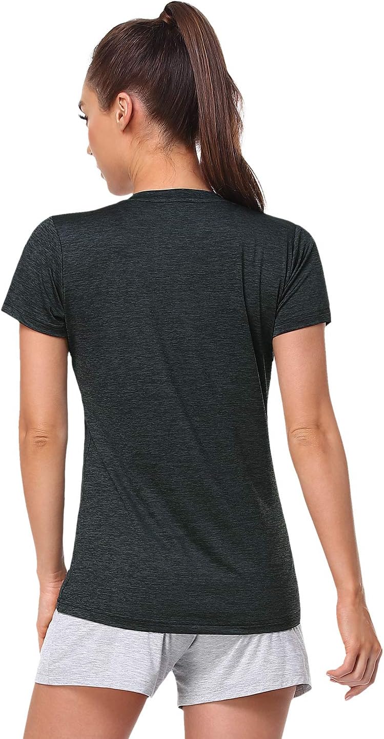 Skiennix Women's Moisture-Wicking Athletic V-Neck T-Shirt - 5-Pack, Short Sleeve, Comfortable Fit