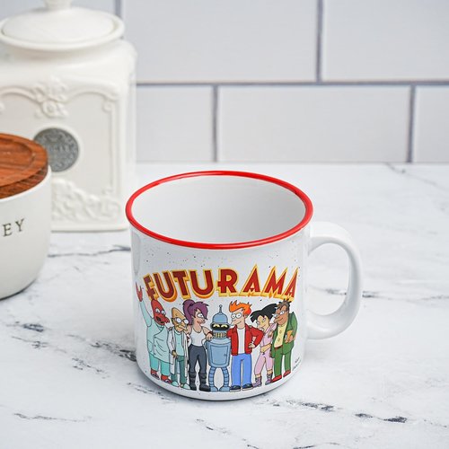Futurama Planet Express Crew Ceramic Camper Mug | Large Coffee Cup For Tea, Cocoa, Beverages | Holds 20 Ounces