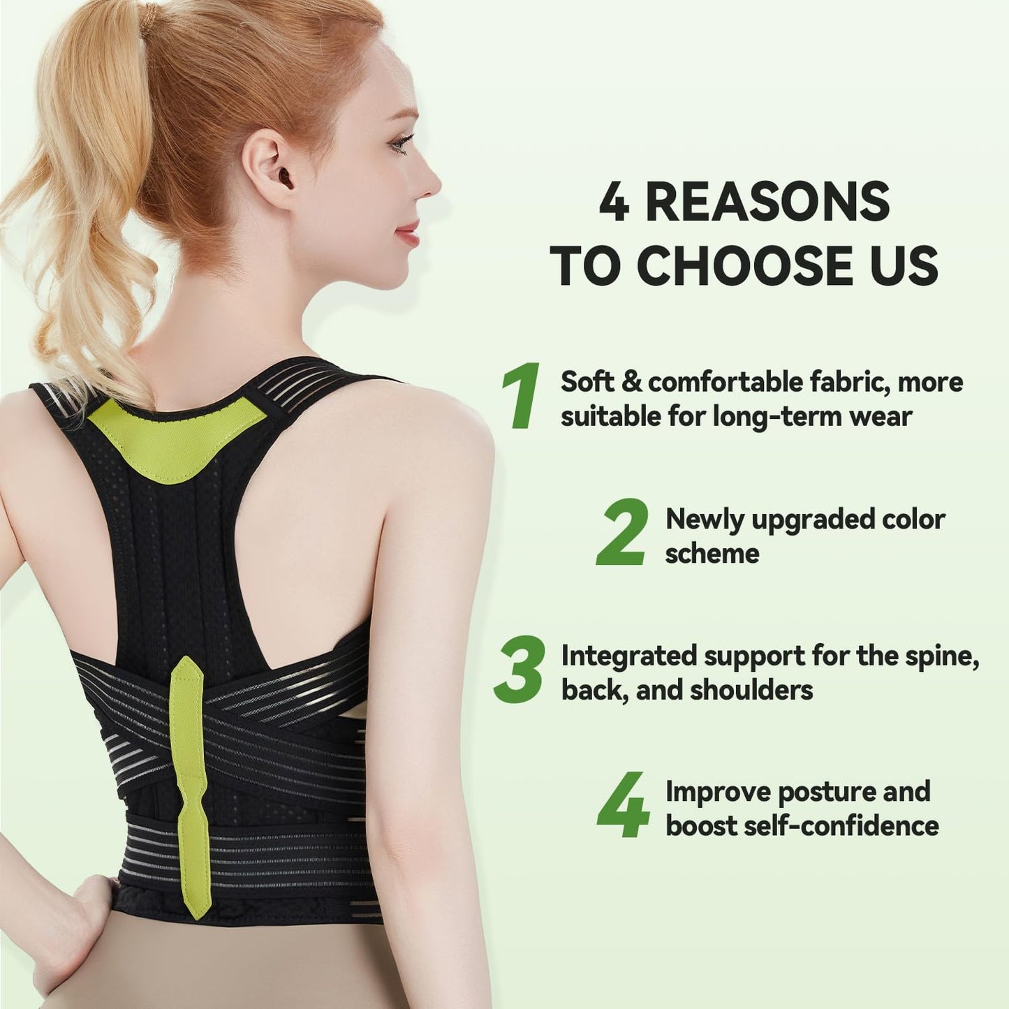 Posture Corrector for Women and Men, Invisible Full Back Support Brace with Enhanced Breathable Mesh, Shoulder Straightener for Back & Neck Pain Relief, Scoliosis & Posture Improvement, Medium