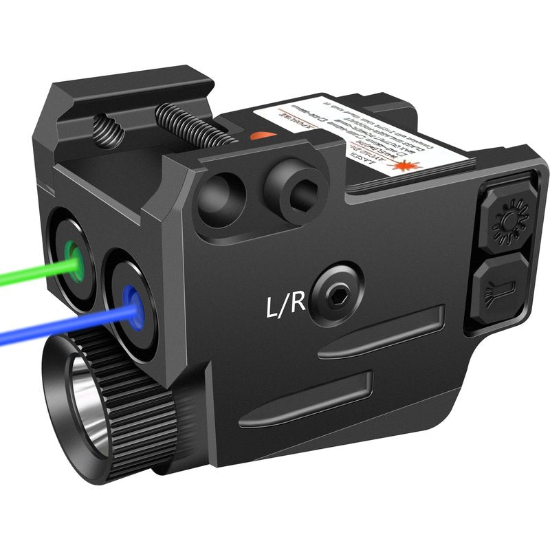 MOSANDON Green and Blue Laser Sight with 500 Lumens Flashlight, USB Rechargeable Flashlight with Blue Green Laser Sight,3in1 Laser Light Combo with 20mm Picatinny Rail Mount for Pistol Handgun Rifles