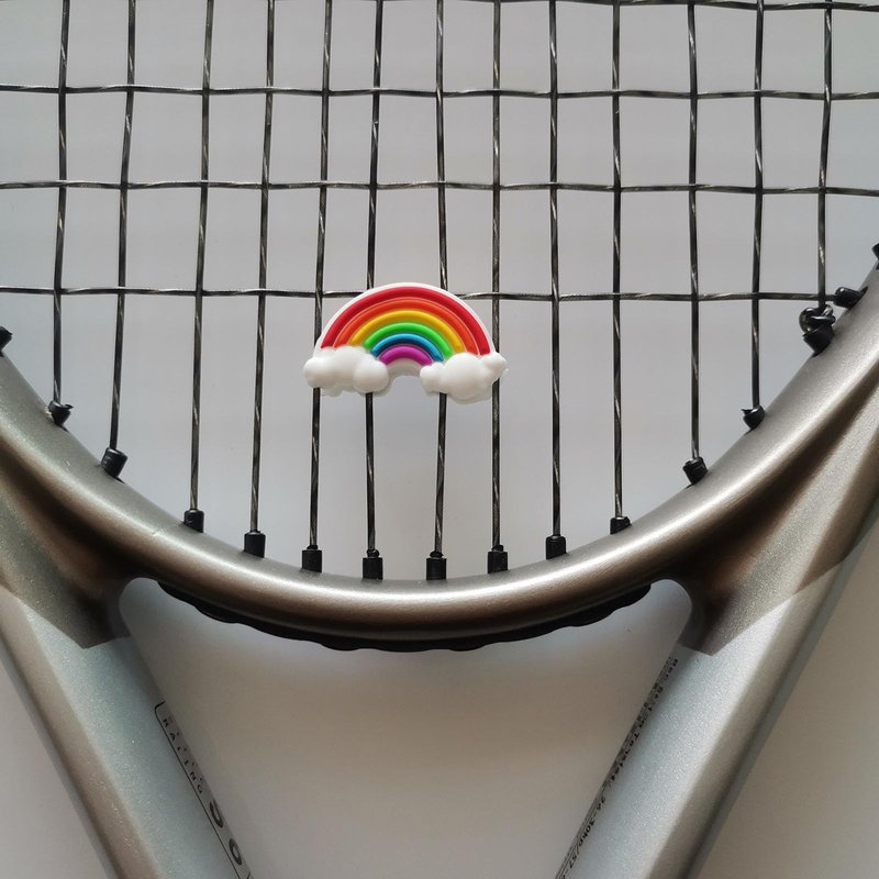 Tennis Dampener Cute/Funny 5 Pack Rainbow Tennis Racket Vibration Dampener Soft Silicone Tennis Racquet Shock Absorbing Tennis Damper Tennis Racket Shock Absorber