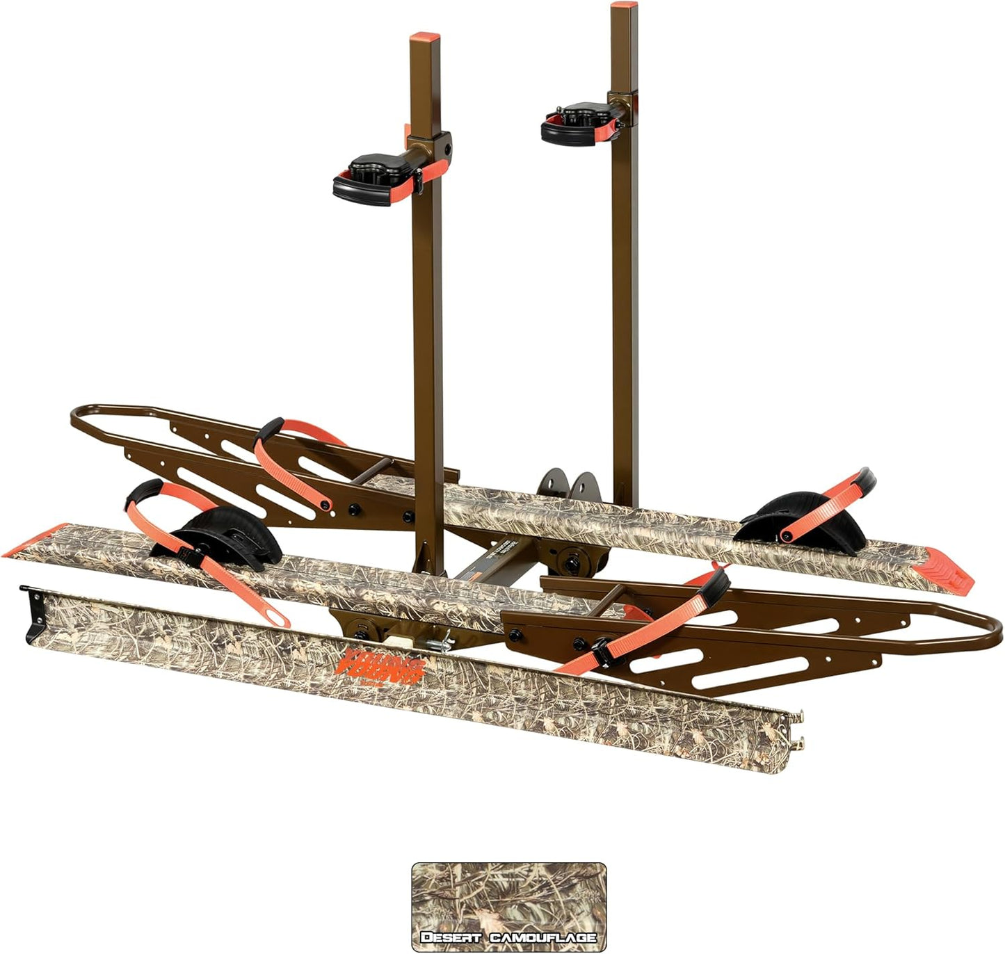 Young Bike Rack - Hitch Mount for 2 E-Bikes | Foldable, Anti-Wobble, 200lbs Capacity, Camo