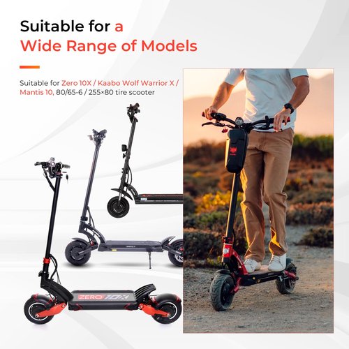 LUCK4U 10 x 3 Scooter Solid Tire 10 Inch Electric Scooter Wheels Replacement Accessories Suitable for Zero 10x Kaabo Wolf Warrior Mantis Scooter 80/65-6,255 * 80 tire color