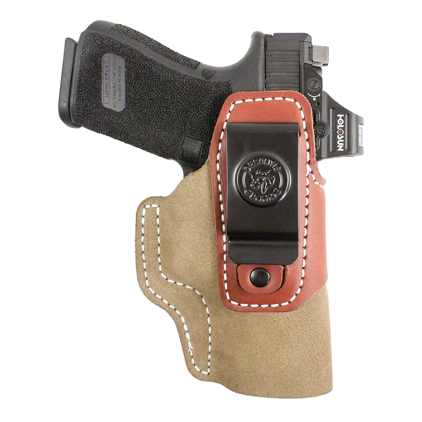 DeSantis Transit IWB Gun Holster- Concealed Carry Holster, Fits the GLOCK 19/19 Gen 5/19X/23/32/36/45/48, S/A XD9/XD40/XDM 3.8, Walther P99, SIG P228/P229/P239, H&K VP9 - Ambidextrous, Tan
