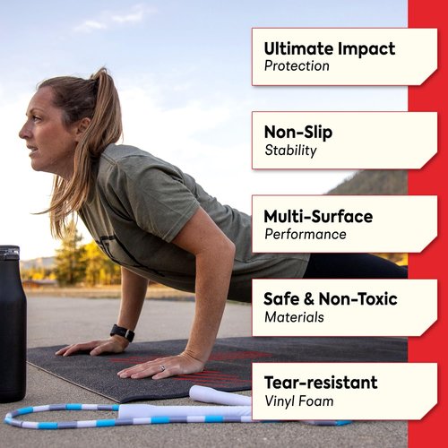 EliteSRS Jumps Premium Jump Rope Mat - Large Format Non Slip Mat - Home Workout Exercise Mat - Suitable for All Surfaces