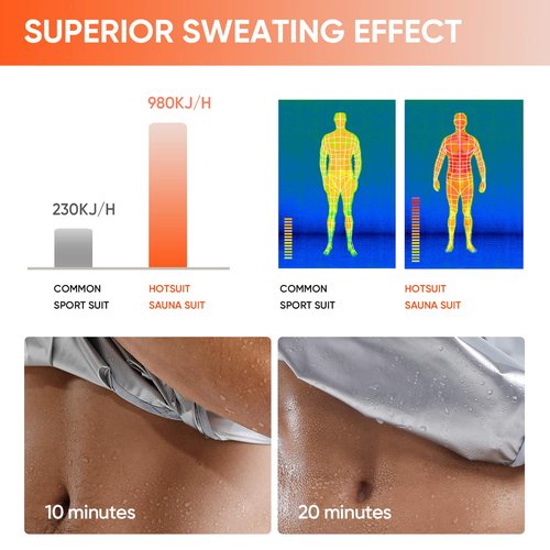 HOTSUIT High-Tech Men’s Sauna Suit Pants for Fitness Temperature Sensitive Logo Machine Washable，XL