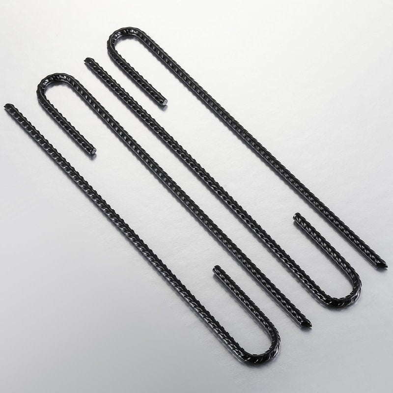 Wensilon Rebar U/J Hook Extra Heavy Duty, 12 inch x 1/4 inch Rust Proof Coated Steel Ground Anchors for Garden, Tent, Trampoline (10pcs, J-Hook)