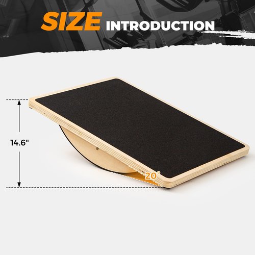 Wooden Rocker Balance Board for Adults – Side-to-Side Motion Anti-Slip 350LBS Balance Trainer for Standing Desk, Physical Therapy & Core Strength – Durable Wooden Rocker Board for Office & Rehab