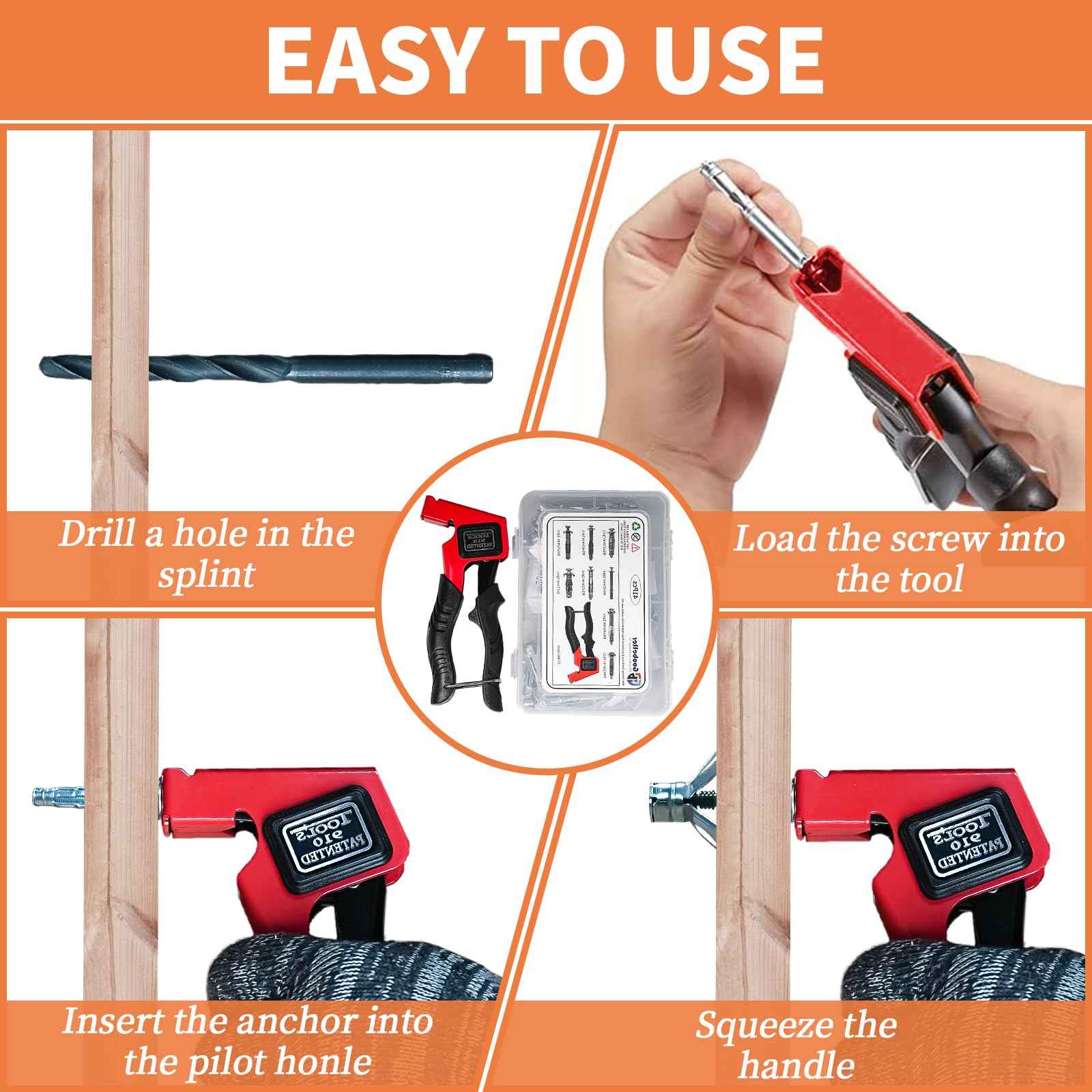 GOOBETTER Molly Bolts for Drywall Plaster Wall, Hollow Wall Anchors Drywall Screw Gun for Picture Frames, Shelves, and Towel Racks 40pcs Heavy Duty Hollow Wall Anchors in 8 Size Screws Incl