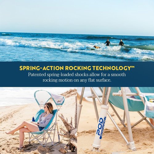GCI Outdoor Pod Rocker Chair - Comfortable Outdoor Rocking Chair with Sunshade Canopy | Portable Design