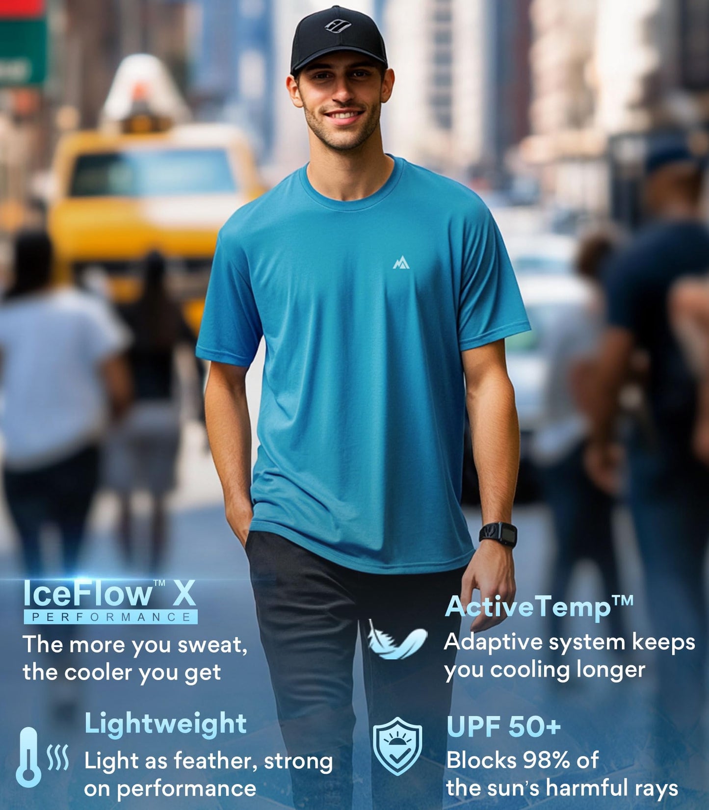 GearGlacier Instant Cooling Quick Dry Workout T-Shirt Men Undershirt Moisture Wicking Performance Running Comfort Tee