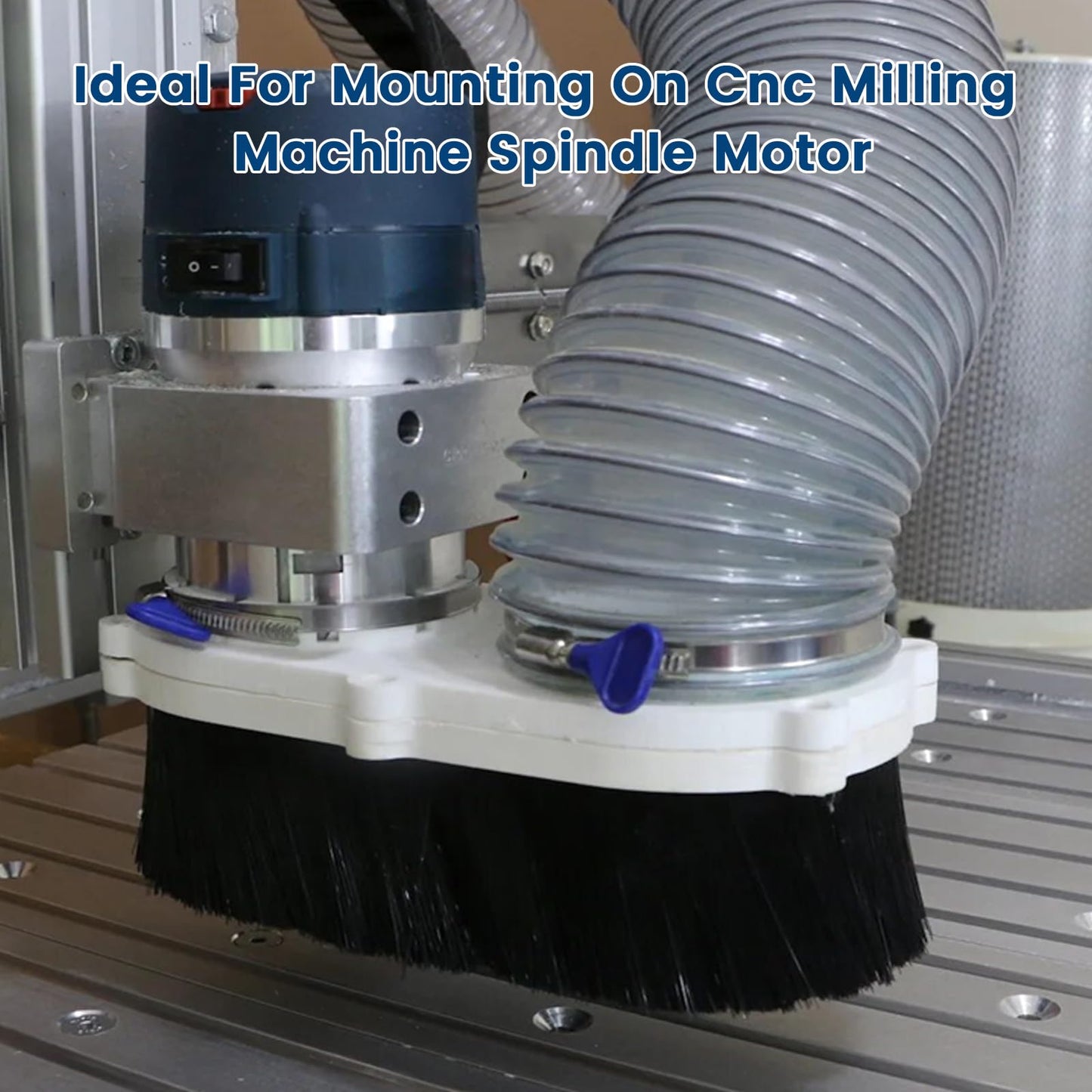 SATUY CNC Vacuum Brush, 1m x 70mm Nylon Dust Shoe Brush, Vacuum Cleaner Engraving Machine Dust Cover for CNC Router, Spindle Motor Milling Machine (Black)