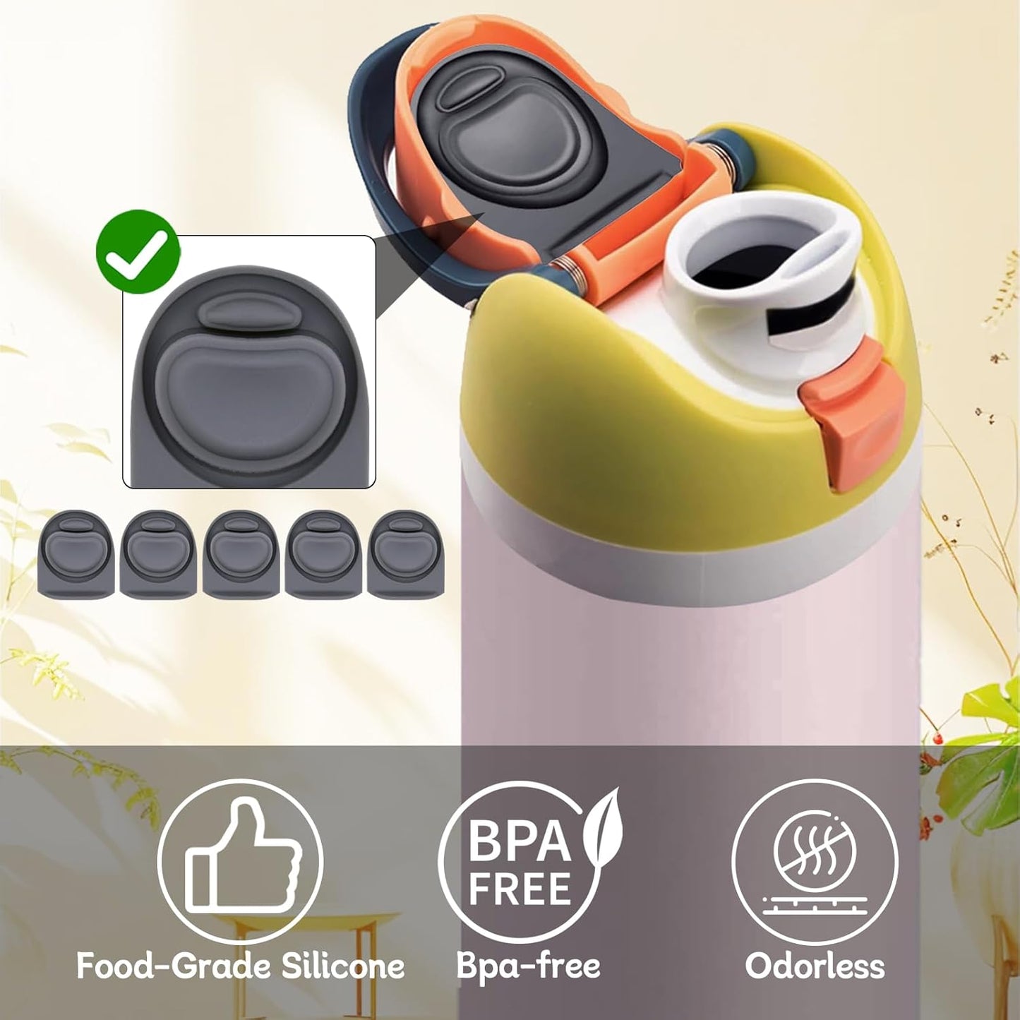 Owala | Replacement Lid Rubber Seal Gasket - 5 Pcs for FreeSip Water Bottles (24/32 oz)