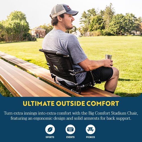 GCI Outdoor Comfort Chair - Portable Stadium Seat with Ergonomic Design | Lightweight & Durable