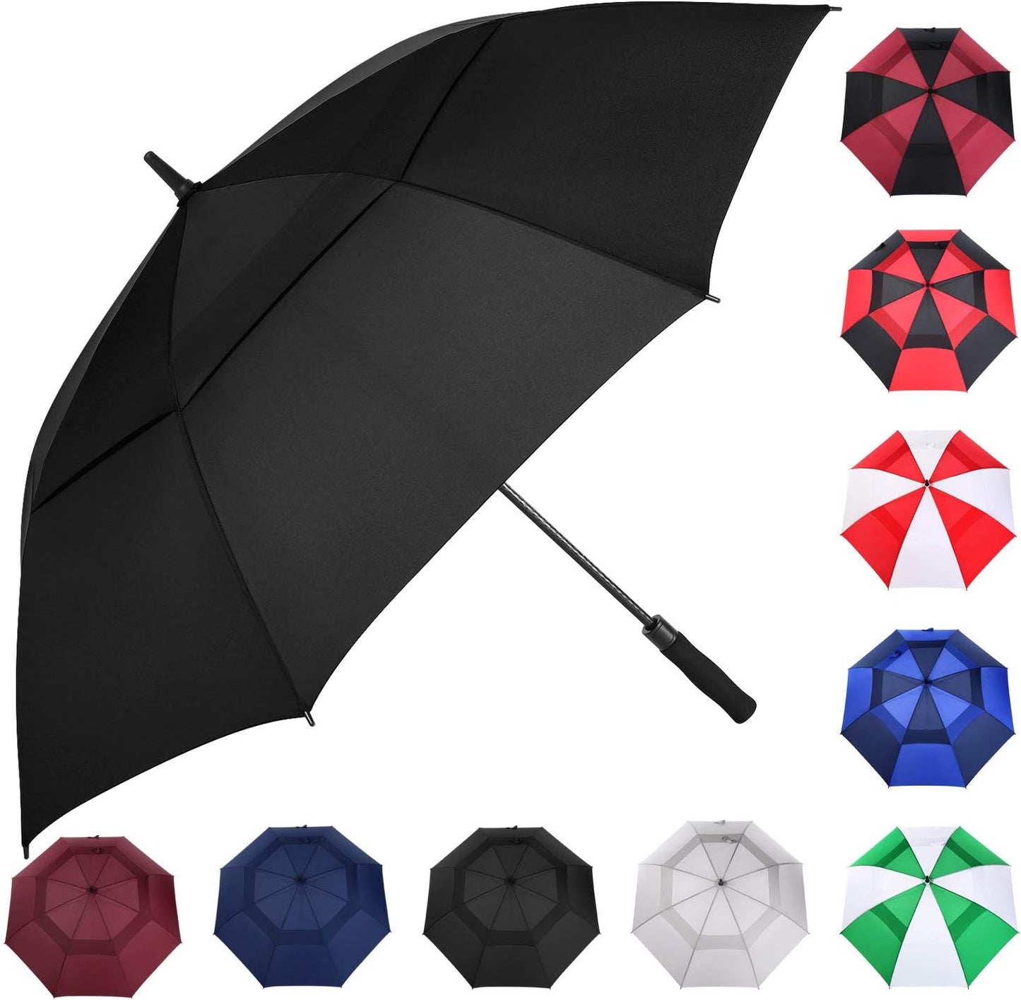 MRTLLOA Golf Umbrella - Extra Large 54/62/68/72 Inch | Automatic Open, Windproof & Waterproof Double Canopy