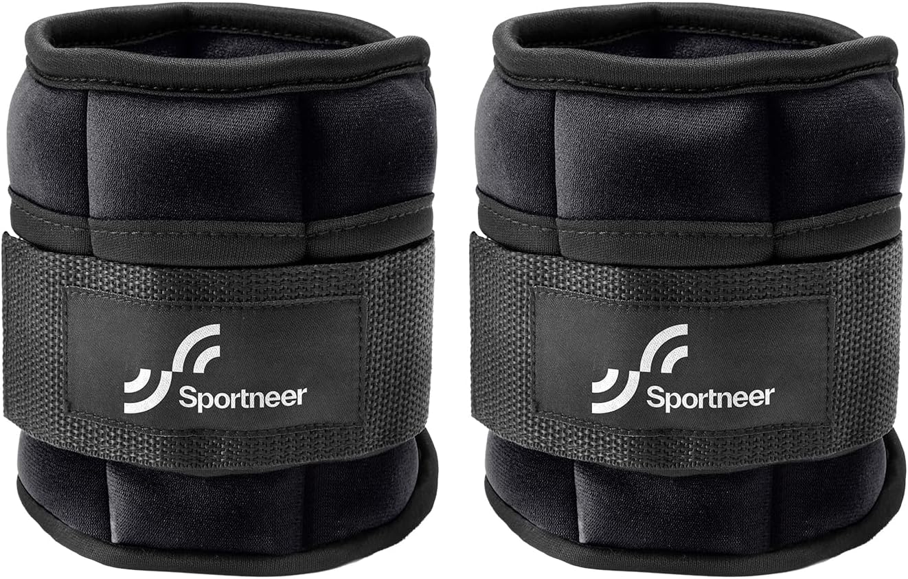 Sportneer Adjustable Ankle Weights Set - Comfortable Neoprene Leg Weights (2-10 lbs) for Home Workout & Fitness