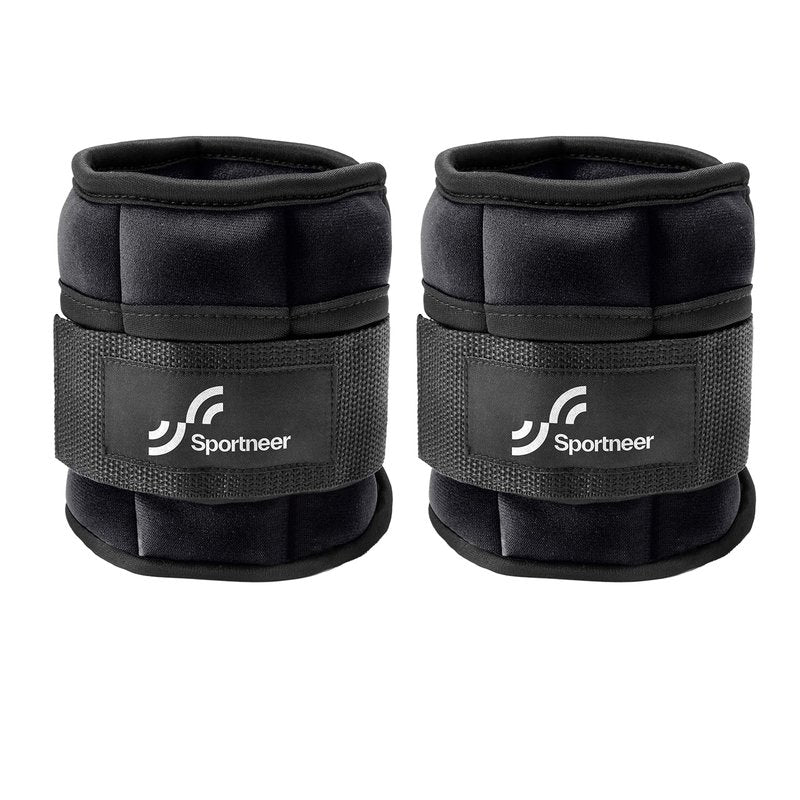 Sportneer Adjustable Ankle Weights Set - 1 Pair (2-10 lbs) Removable Sandbags for Women & Men, Comfortable Neoprene Leg Weights for Walking, Running, Pilates, Yoga, Home Workout & Physical Therapy