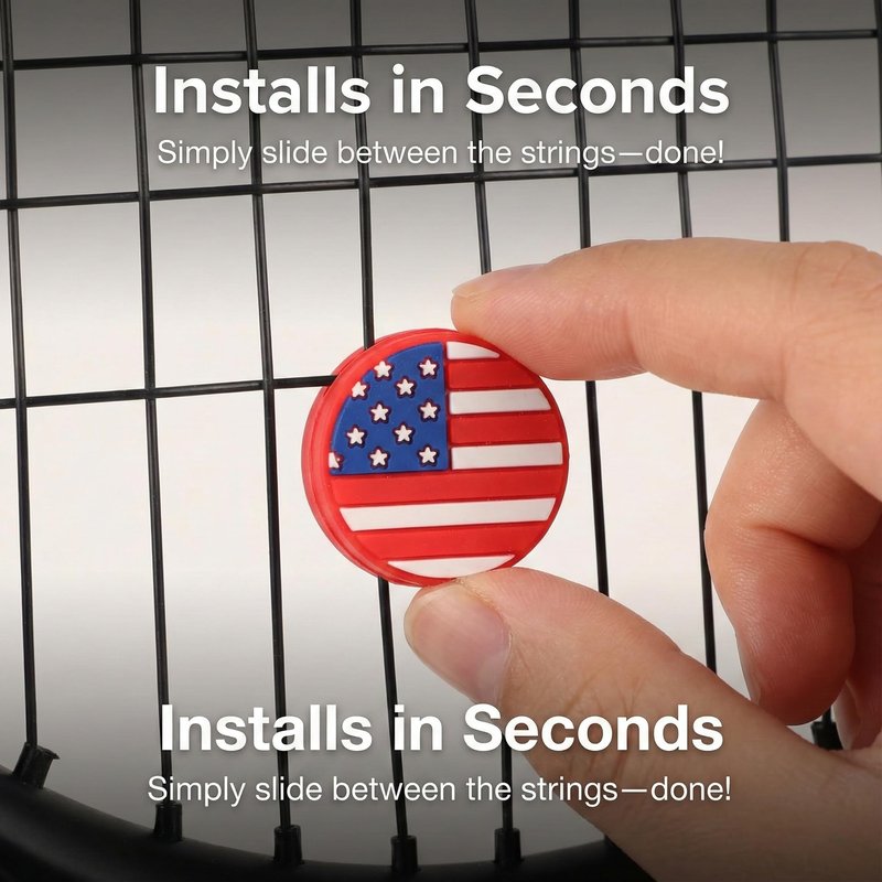 Novelyza American Flag Tennis Racket Dampener: Silicone Tennis Vibration Shock Absorbers - USA Patriotic Racquet Damper for Sporter, Tennis Accessories (10 Pack)