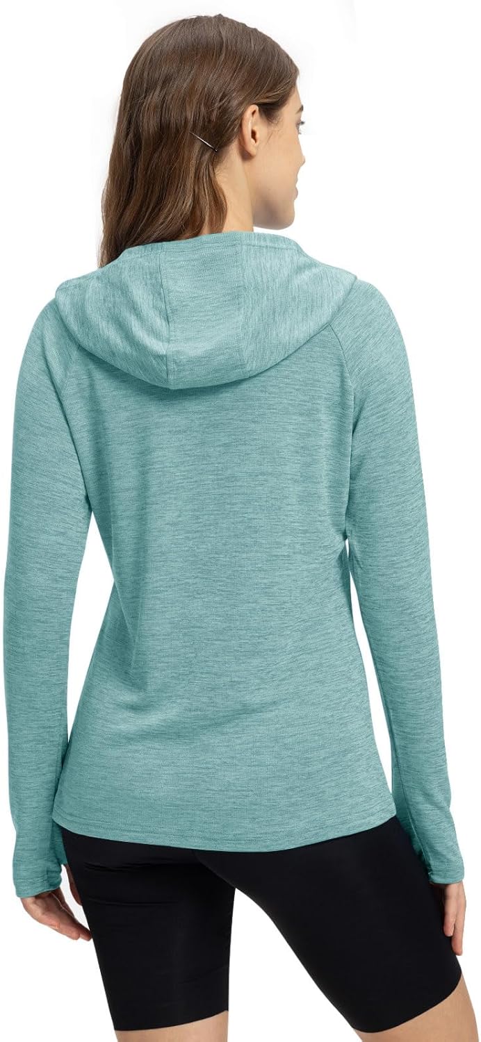 TBMPOY Women's Sun Protection Hoodie - UPF 50+ Long Sleeve Lightweight Fishing & Hiking Shirt