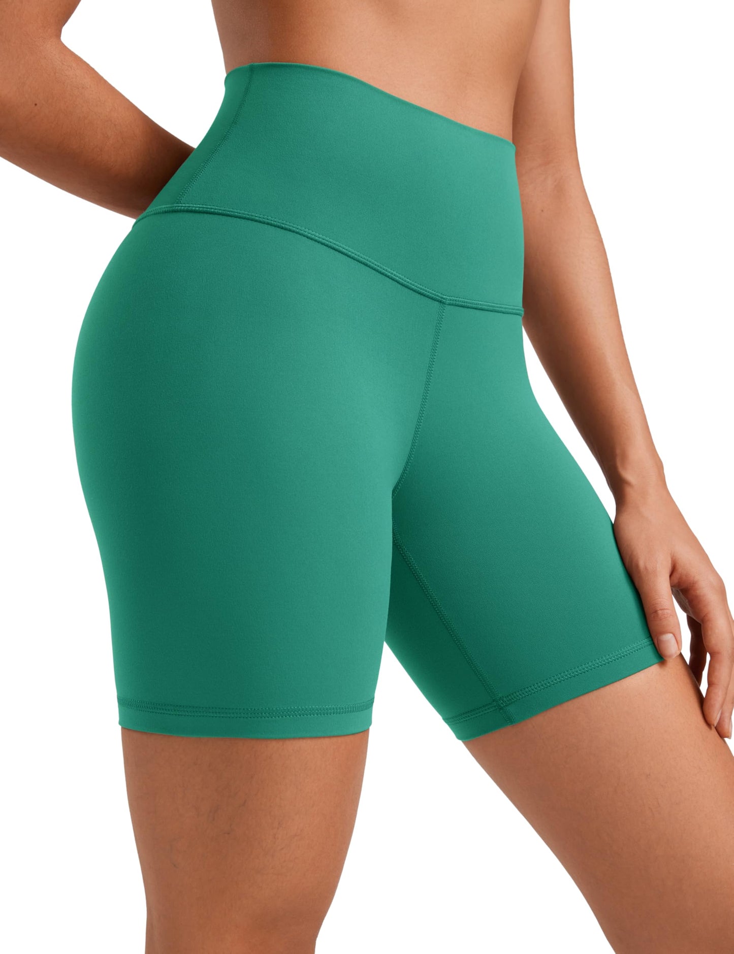 CRZ YOGA Butterluxe Biker Shorts 6" Cascadia Green Large
