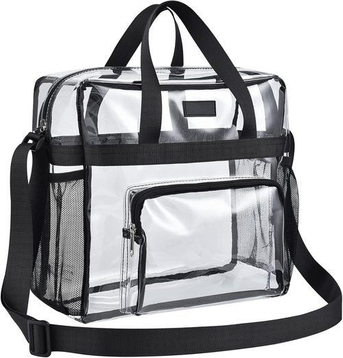 Bagenius Clear Tote Bag - Stadium Approved 12x6x12 Game Day Satchel with Shoulder Strap for Events