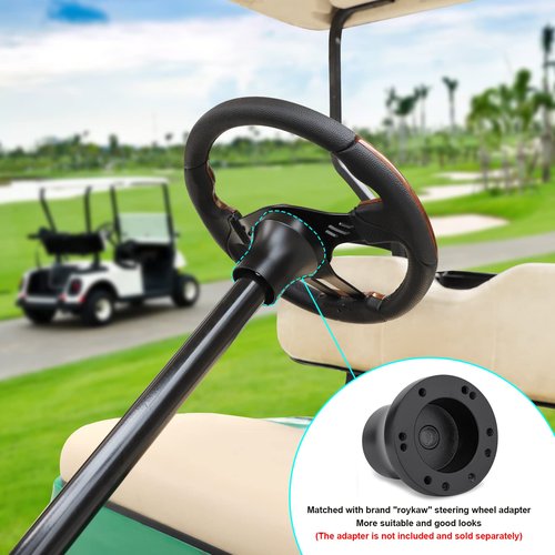 Roykaw Golf Cart Steering Wheel Compatible with EZGO TXT/RXV, Club Car DS/Precedent/Tempo, Yamaha and Most Golf Cart Models