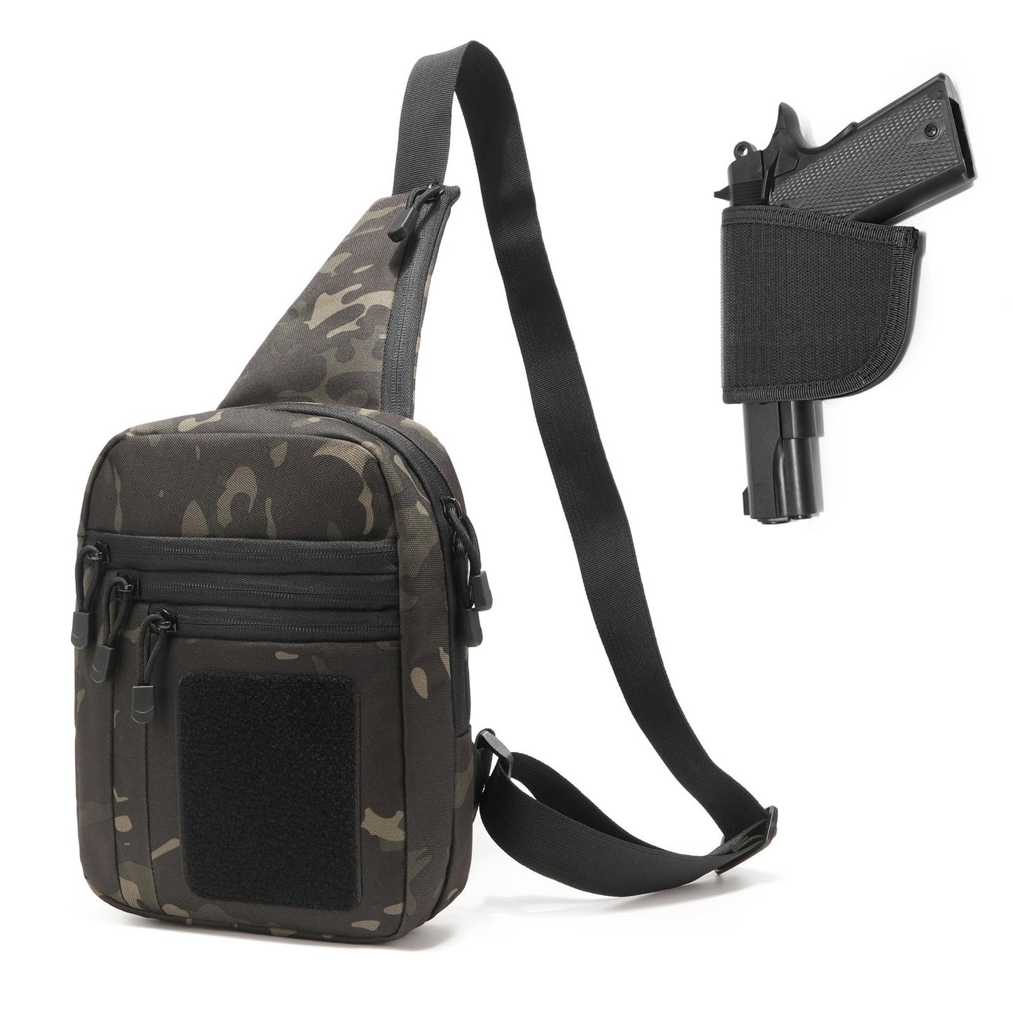 SXJWISHES Tactical Sling Chest Bag Concealed Carry Crossbody Gun Bag for Handguns EDC Casual Pack 1000D Oxford Fabric CCW Packs