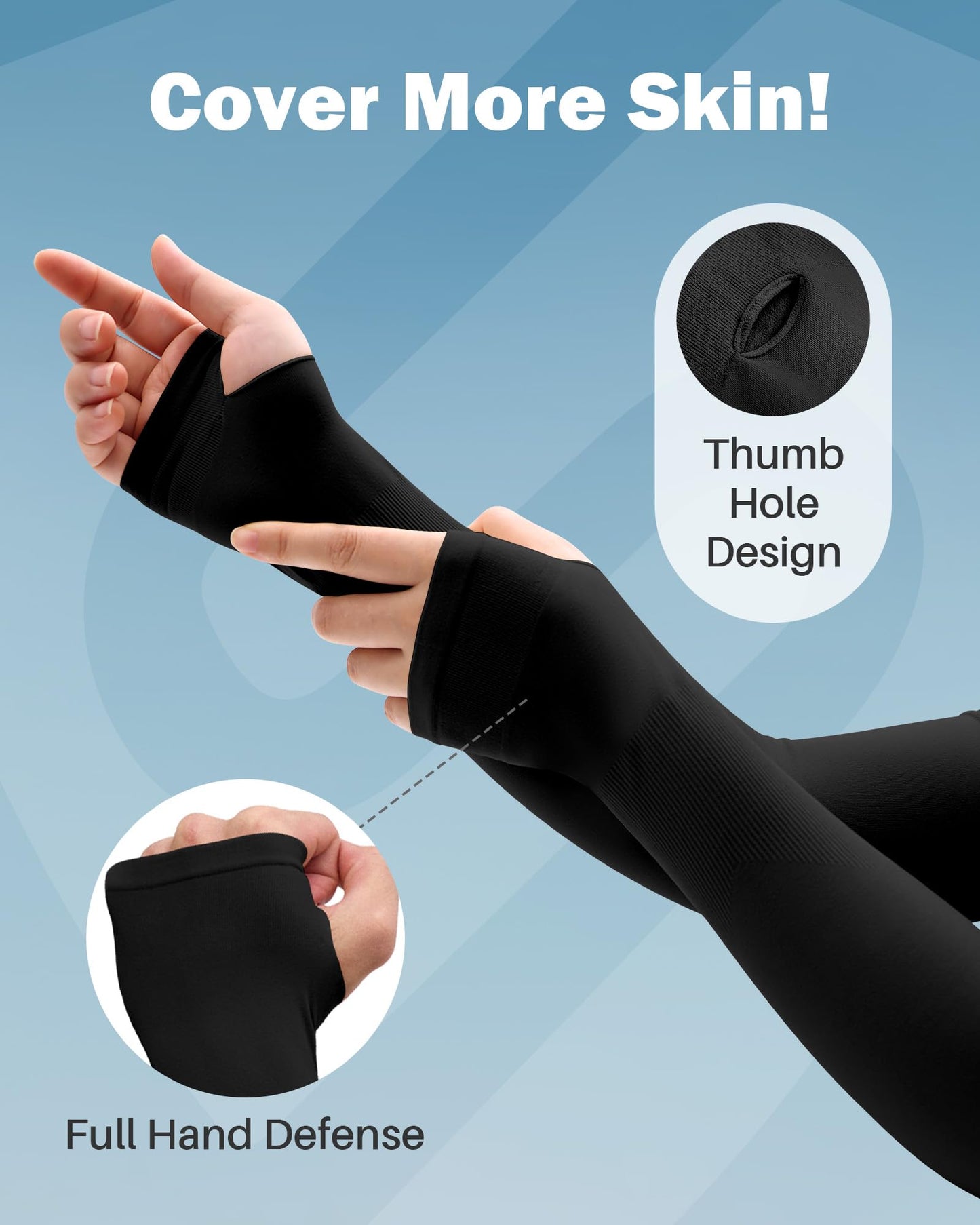 SHINYMOD Arm Sleeves for Men Women Sun Protection UV Cooling Compression Sleeve Cover Up Tattoo for Arms, 3 Pairs
