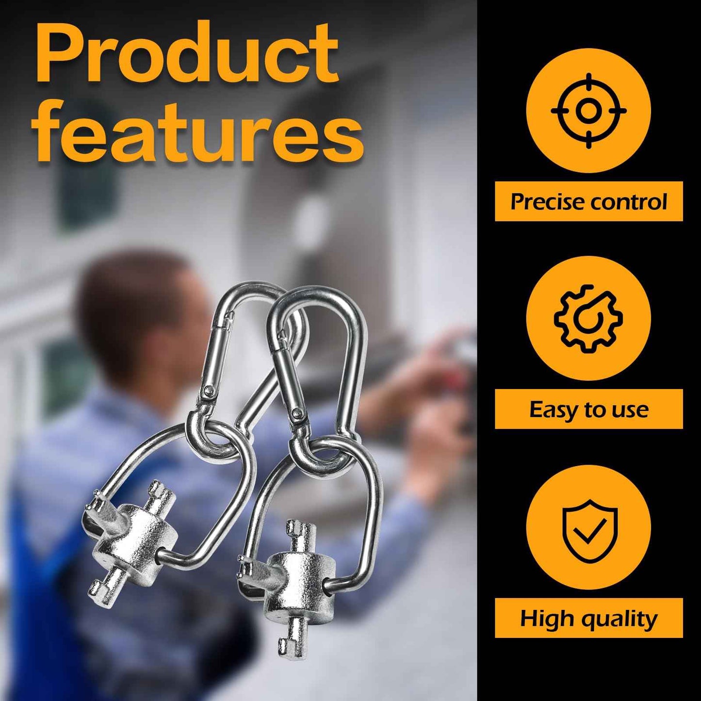 Bitbat HVAC Tools Locking Cap Keys 2-Pack for R22 and 410A Refrigerants, Multi-Function Triple Key Tool for Vacuum Caps, Tamper-Resistant, Essential HVAC Service Hand Tools