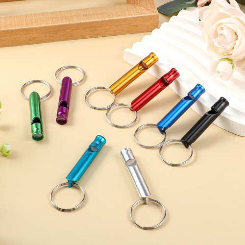 Aphumedc 200 Pcs Emergency Whistles with Keychains, Aluminum Extra Loud Survival Whistle, Bulk for Training Outdoor Sports Camping Hiking Boating Hunting, Multicolor